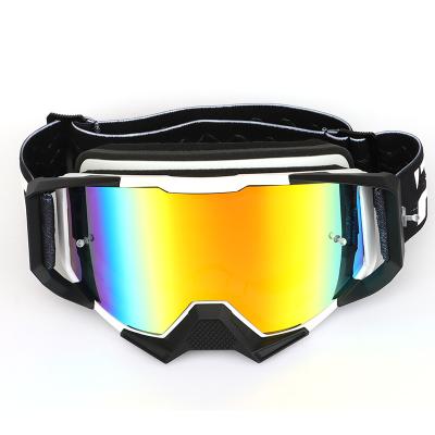 China UV400 quick change  lens  Motorcycle cross road goggles  full  frame anti uv goggles three foam for sale