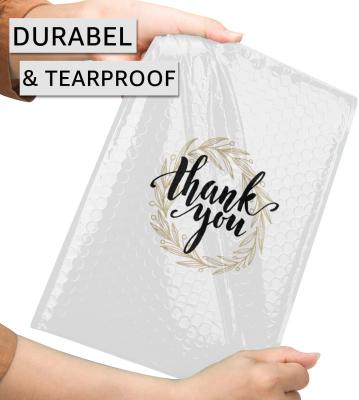 China Strong Adhesive/Shock-Resistance/Waterproof/Nice Printing 7 x 10 Thank You Poly Bubble Mailer Self-Seal White Padded Envelopes For Shipping for sale