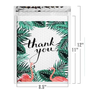 China Strong Adhesive/Shock-Resistance/Waterproof/Nice Printing 6x10 inches Poly Green Tropical Leaves Bubble Mailers Designer Boutique Custom Thank You Padded Envelopes for sale