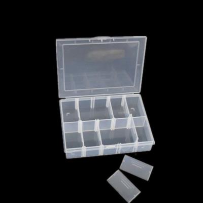 China Wholesale 8 Grids Recyclable Transparent Plastic Storage Box For Small Component Sewing Tools Box Beads Button for sale