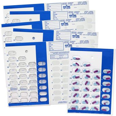 China One Hot Sale Customized Disposable Eco Friendly Two Three Fold Tray Plastic Medical Packaging Pill Cards Blister Pack For Capsules for sale