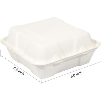 China Wholesale Disposable Biodegradable Viable Containers Sugarcane Bagasse Paper Containers Bento Boxes Pulp Mold for sale