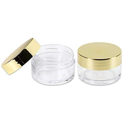 China 100ml 200ml 8oz 300ml 12oz 500ml Custom Clear Wide Mouth Cosmetic Containers Plastic Jar With Gold Lids for sale