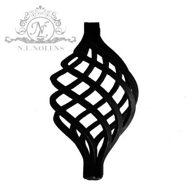 China Easily assembled ornamental iron basket decorated with balusters for sale