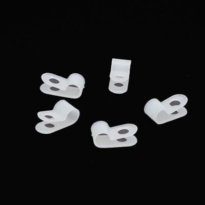 China Plastic Manufacturer High Quality Nylon Wire Plastic R Type Clip Clamps Fasteners Screw Holder Nylon Wire Clamping Clamps for sale