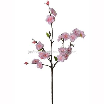 China Flower Spray Cherry Blossom Wholesale Artificial High Quality 80cmH Silk Cherry Blossom Real Touch With 3 Sprayers For Home Decor for sale