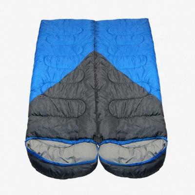 China Outdoor 190T Polyester Camping Sleeping Bag Waterproof Hooded Envelope Sleeping Envelope Type Bag for sale