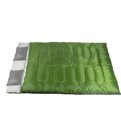 China Hot Selling Oversized Double Envelope Type 2 Person Sleeping Bag With 2 Pillow for sale