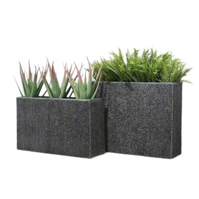 China Modern Classic Garden Cubic Fiberglass Box Eco-Freindly Flower Pot Plant Flowerpot Used With Flower/Green Plant Square Shape Indoor Outdoor for sale