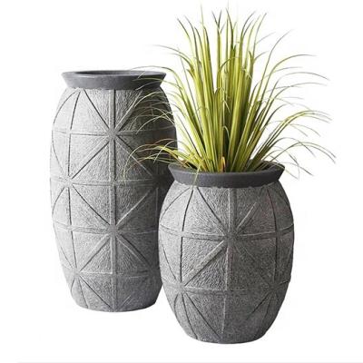 China Top Quality Popular Stylish Easy FRP Flowerpot Outdoor Flower Pots For Garden Decor for sale