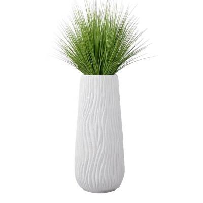 China Reasonable Price Stable Classic Round Nature FRP Backyard Flower Pots Traditional Single Fiberglass Plant Special Pot For City Decor for sale