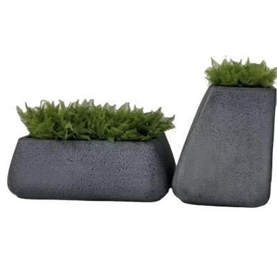 China Wholesale nature flower pots unique special stable outdoor flowerpot FRP for garden decor backyard for sale