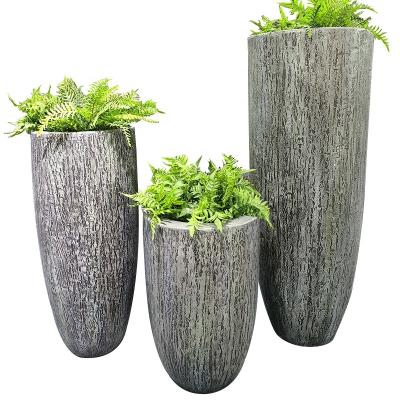 China CLASSIC Outdoor Decorative Flower Set Box Garden Terrace Large Fiberglass Flower Pot for sale