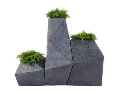 China Traditional Unique Stable Nature Flower Pots Fiberglass Plant Special Pot FRP For Outdoor Hotel Decor for sale