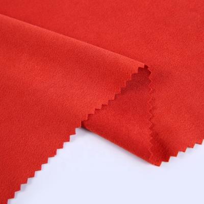 China Anti-Static Custom Textiles Dyed Double Side Suede Polyester Spandex Faux Leather Dress Fabric For Shoes for sale