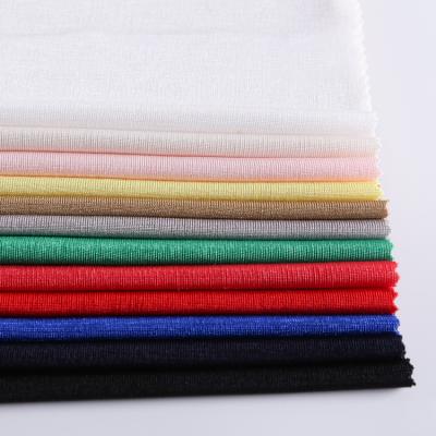 China Heat-insulation hot sale fashion item shine polyester spandex 1*1 new rib knit fabric for swimwear dress for sale