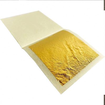 China Food Decoration 24k Gold Leaf Foil Food Grade Pure 24k Gold Leaf (9.33*9.33cm) for sale