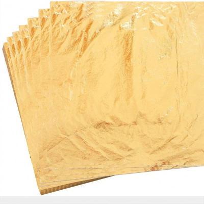 China Europe Amazon Hot Sales 4*4cm 24K Gold Leaf For Luxury Home Decoration DIY Food Baking Genuine Gold Leaf Gold Leaf for sale