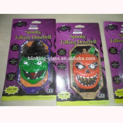 China Factory Sale ABS Halloween Whole Time Spooky Pumpkin Funny Doorbell With Talking Spider for sale