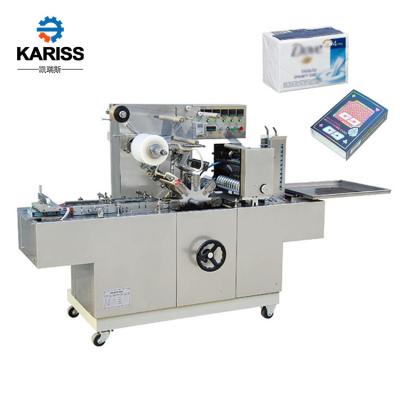 China Three-dimensional food transparent film packaging machine soap box game cards cellophane wrapping machine for sale