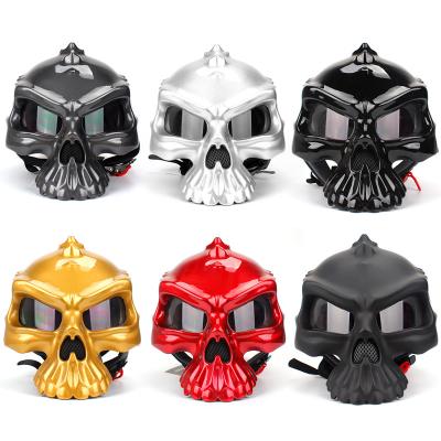 China Hot Selling ABS Motorcycle Half Helmet Skull High Quality ABS Motorcycle Helmet Personality Harley Helmet for sale