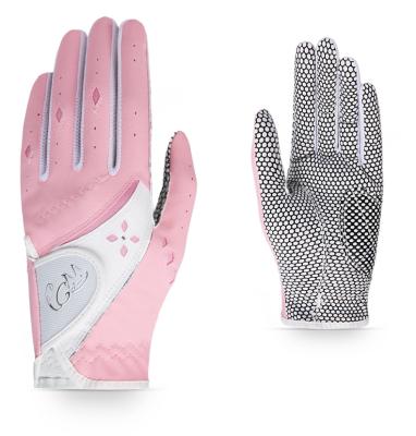 China Women Golf Gloves Ladies PU Cloth Gloves Non-Slip Cart Gloves for sale