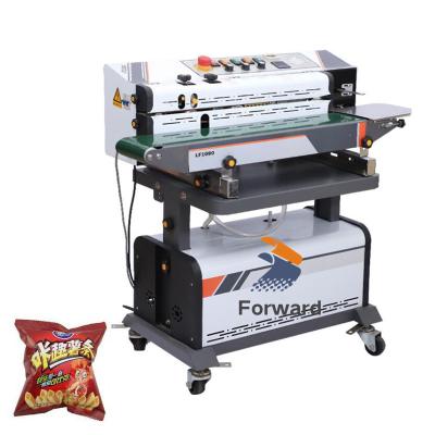 China Continuous Vertical Nitrogen Gas Vertical Vacuum Food Printing Date Sealer Strip Food Bag Rinse Sealing Machine for sale