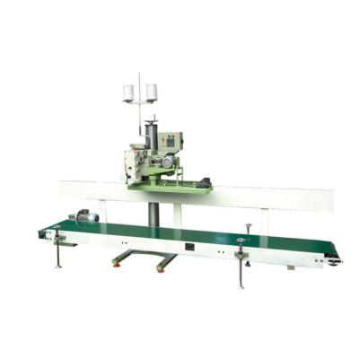 China Trimmer 10kg 25kg 50kg Rice Bag Weighing Filling Sealing Machine With Belt Conveyor for sale