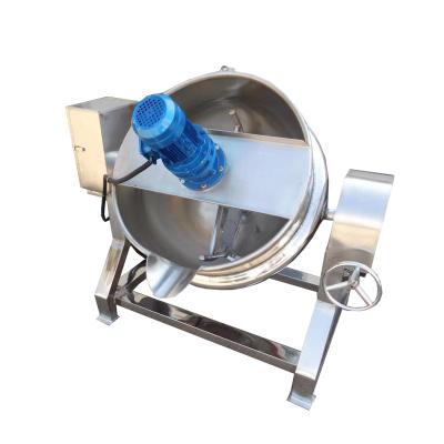 China Processing Plant 50-500L Electric and Gas Industrial Vegetable Chocolate Mixing Cooking Pot Kettle Lined Mixing Puddings Cooking Pot for sale