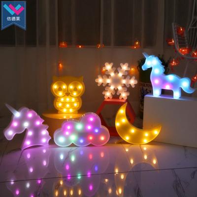 China Unicorn Angel Romantic Table LED Flamingo Night Light Baby Bedroom Decor 3D LED Night Light for sale