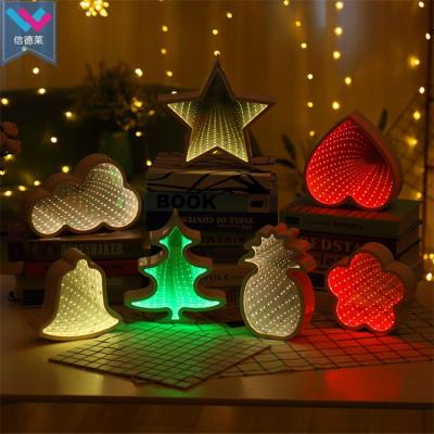 China Infinity Decoration Home Office LED Cloud Lights 3D Infinity Tunnel Lamp Night Light with Mirror for sale