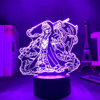 China TW-729 Modern One Pieces Led Night Light Trafalgar D Water Law For Kids Bedroom Decor Anime Room Decor 16 Colors Night Light for sale