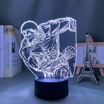 China Modern TW-2002 Attack on Titan USB 3D LED Lamp Black Remote Control Base Manga Attack on Titan 3D Acrylic LED Lamp for sale