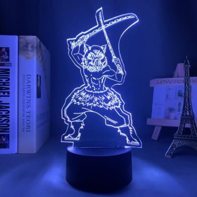 China Modern Demon Slayer TW-M692 Kimetsu No Yaiba Touch Sensor Desk Lamp For Bedroom Decor Inosuke Hashibira USB 3D Desk Lamp for sale