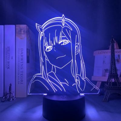 China Anime 3d LED Night Light Kids Child Girls Bedroom Zero Desk Lamp Zero TW-1931 Modern Two LED Decor Darling In The Franxx for sale