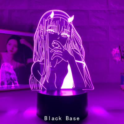 China Anime TW-1933 Modern Zero Lamps Two 3d Led Night Light Kids Gift Touch 3D Sensor Led Night Light Darling In The Franxx Lamp for sale