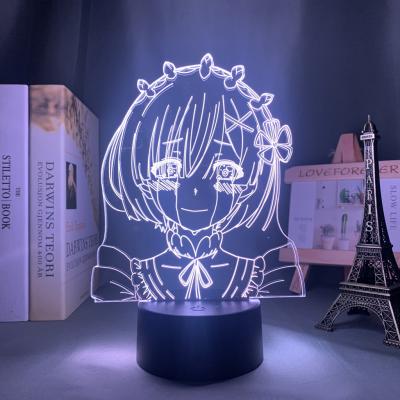 China Modern TW-2353 3d Lamp Anime About Zero Beginning Life In Another World Night Light For Bedroom Decor About Rem Remote Control Zero 3D Led Lamp for sale