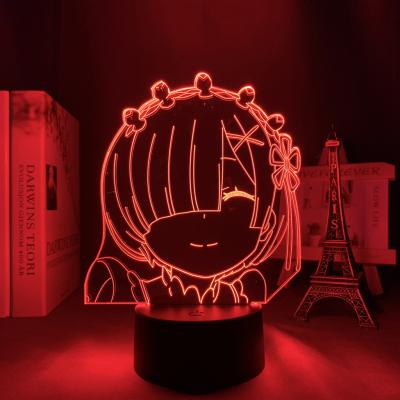 China Modern TW-2352 About Zero Beginning Life In Another World LED Night Light For Room Decor 3d Anime Lamp About Zero Rem Light for sale