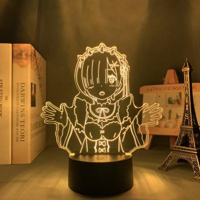 China TW-2360 Modern Remote Control Anime 3D Led Night Light About Zero Beginning Life In Another World Night Light For Bedroom Decor for sale