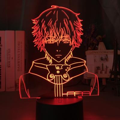 China TW-2437 Modern 3d Led Night Light Tokyo Ghoul Ken Kaneki Face Nightlight For Reading Room Decor Light Anime 3D Table Lamp for sale