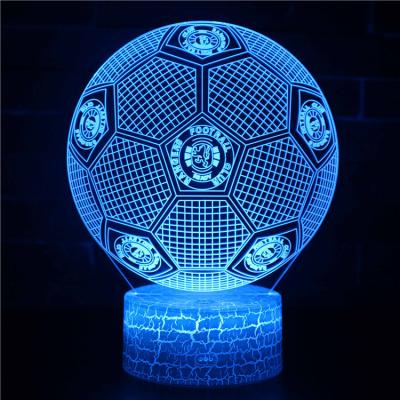 China Modern Touch Sensor Ball Football Night Light Kid 3d Illusion Remote Nightlight For Kids Bedroom Decoration Football Table Lamp Gift for sale