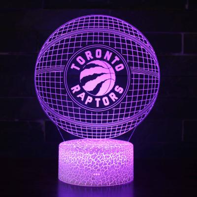 China Modern 3d Illusion Night Lamp Basketball Ball Hologram Acrylic Nightlight For Room Decor Unique Gift For Student Bedroom Night Light for sale