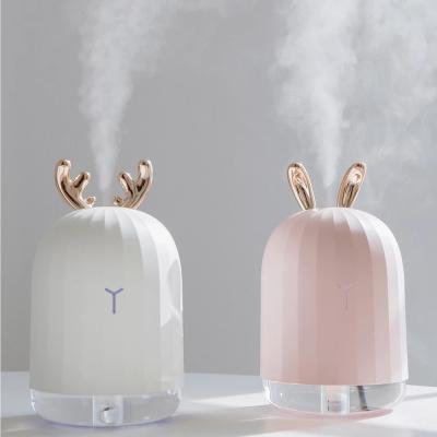 China 220ML Ultrasonic Car Air Humidifier For Home Office Fogger Mist Maker With LED Night Lamp Cute Rabbit MINI Deer Humidifier for sale