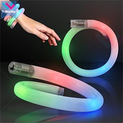 China Promotional Gifts Cheap Party Flashing T-worthy Supplier LED Light Up Wrap Around Tube Wristband for sale