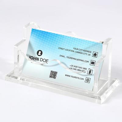 China Sustainable Unique Design Hot Sale Acrylic Plastic acrylic desk transparent business card holder Storage Box Office Name Card Case Desktop for sale