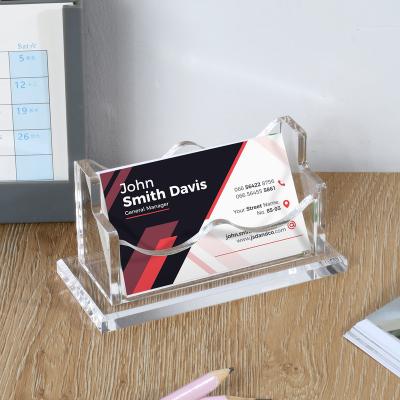 China Sustainable Newest Design Top Quality Acrylic Clear Tabletop Acrylic Business Card brochure Holder Case with business card holder acrylic for sale