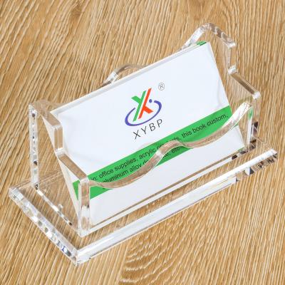 China Sustainable Clear Tabletop Acrylic Business Card Holder Transparent Acrylic Business Card Stand Holder Name Card Case Name Display Box for sale