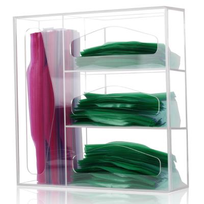 China Sustainable Plastic Food Bag Holders Acrylic Ziplock Bag plastic bag Storage kitchen Organizer for Kitchen Drawer organizer for sale