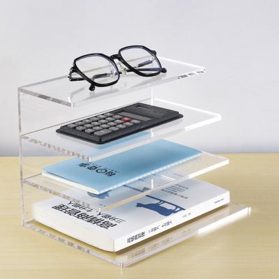 China Multi - purpose custom transparent Clear book holder Acrylic bookend modern decorative stand display adjustable for reading at home /library for sale