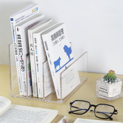 China Multi - purpose Clear Acrylic creative Bookends Office study desk tidy Acrylic Kids Bookends Personalized Acrylic Bookends for home decor for sale